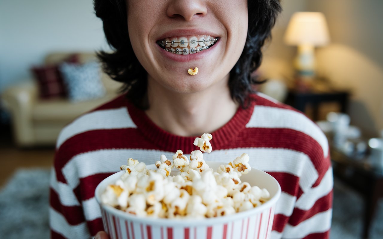 can you eat popcorn with braces