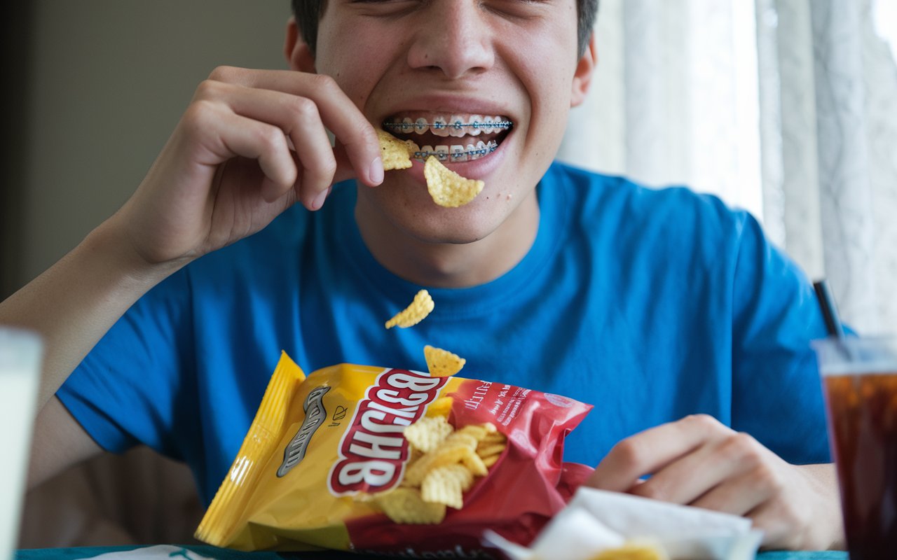 can you eat chips with braces